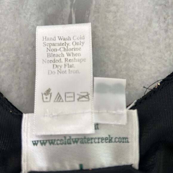 Coldwater Creek S Black Long Maxi Gown Dress Gold Glitter Embellished Party - Picture 5 of 10